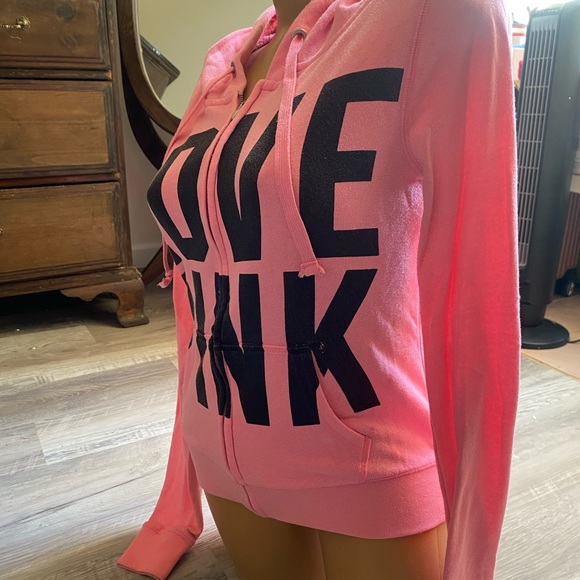 Super cute VS PINK zip up hoodie. Size Xsmall. Please see photos for details. - Picture 2 of 6